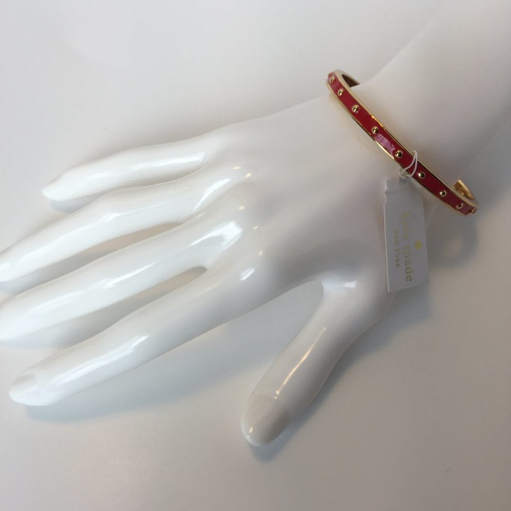 🆕🏆❤️🏆KATE SPADE Gold/Mandarin Red Bangle 🏆❤️🏆 - Picture 6 of 8